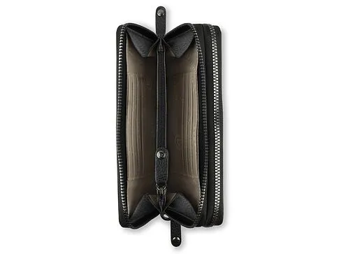 Кошелёк женский BUGATTI Elsa, с защитой данных RFID, чёрный, воловья кожа/полиэстер, 19х3х10,5 см