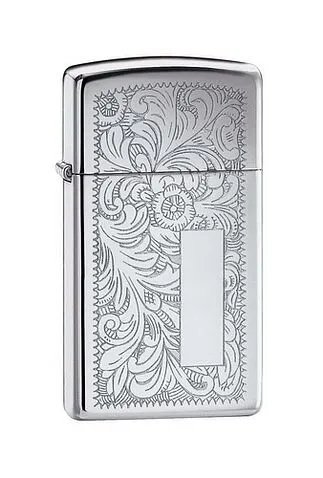 Зажигалка ZIPPO Slim Venetian с покрытием High Polish Chrome, латунь/сталь, серебристая, глянцевая Зажигалка ZIPPO Slim Venetian с покрытием High Polish Chrome, латунь/сталь, серебристая, глянцевая