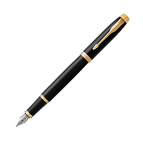 Перьевая ручка Parker IM Black Lacquer GT, черный/золотистый