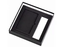 Подарочный набор с блокнотом С3, металлической ручкой и термосом, черный