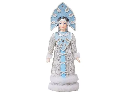 Подарочный набор: кукла фарфоровая, плед флисовый, голубой/синий