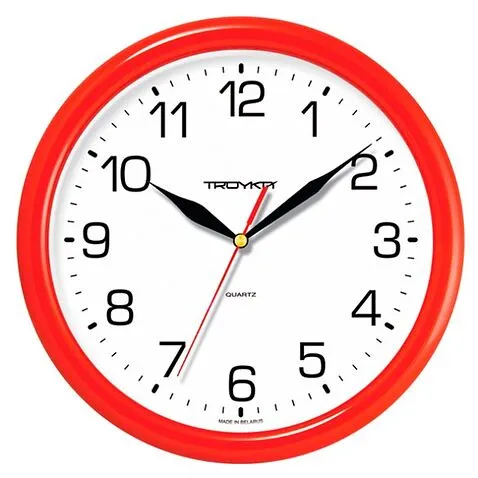 Часы настенные с индивидуальным дизайном табло, красный