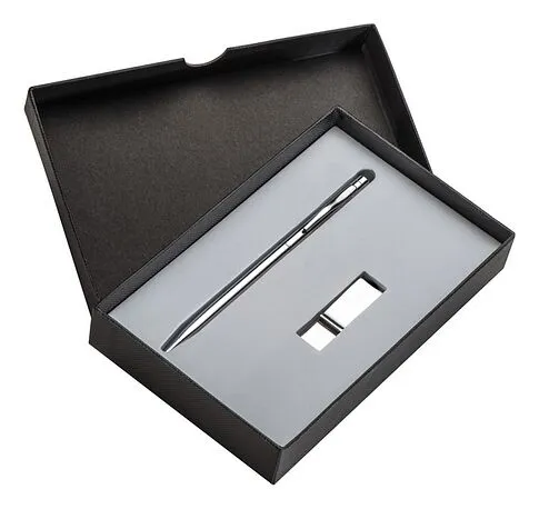 Подарочный набор: ручка и USB флешка, 2037607, серебристый