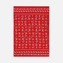 Плед Holidale, красный с молочным