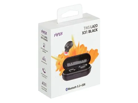 Наушники HIPER TWS Lazo X31 Black (HTW-LX31) Bluetooth 5.3 гарнитура, Черный (Р)