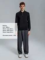 Рубашка поло мужская с длинным рукавом Terrazzo, черная