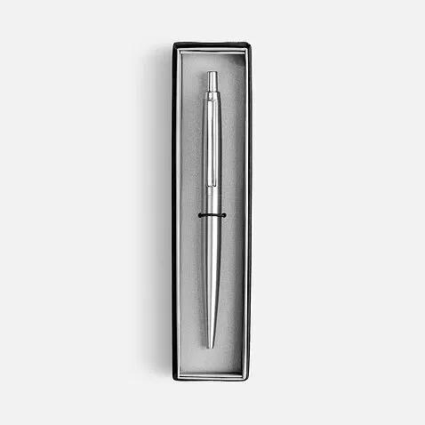 Ручка шариковая Poetica в футляре, серебристая