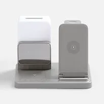 Зарядная станция с электронными часами и подсветкой Large Charge ver.3, серая