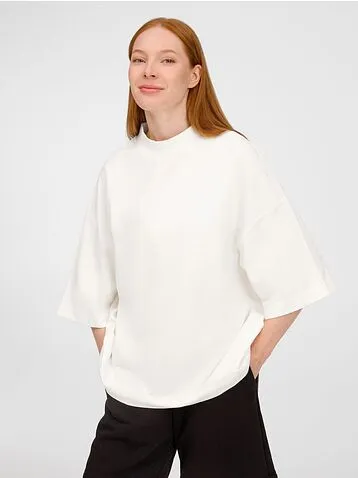 Футболка оверсайз унисекс T9, молочно-белая