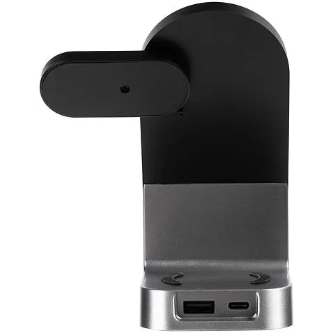 Зарядная станция с часами E-Store для смартфона, часов и наушников, черная