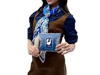 Платок Птица дивная, синий