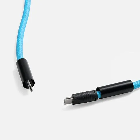 Кабель-ланьярд energyFlex Power Delivery 60 Вт, голубой