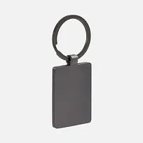 Брелок Gun Metal Leather Rectangle, графитовый