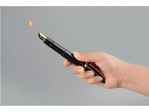 Набор: ручка-зажигалка, пепельница Акра, черный/золотистый