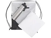 Спортивный набор со стальной бутылкой и полотенцем Advanced, белый