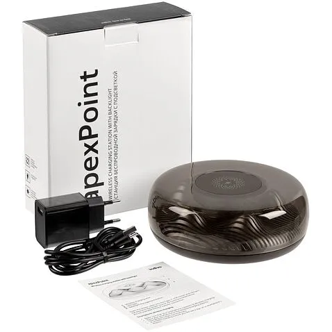 Станция беспроводной зарядки с подсветкой apexPoint ver.2, черная