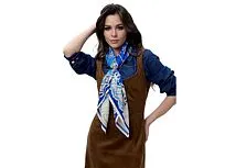 Платок Птица дивная, синий