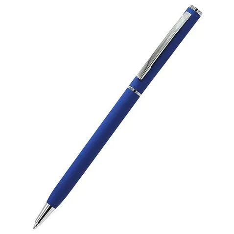 Ручка металлическая Tinny Soft софт-тач, синяя