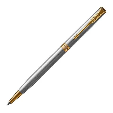 Шариковая ручка Parker Sonnet Slim Stainless Steel GT, серебристый/золотистый