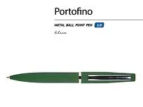 Ручка металлическая шариковая Portofino, софт-тач, 1.0 мм, зеленый