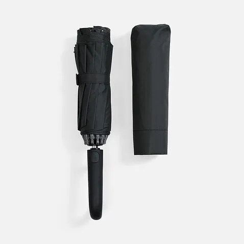 Зонт обратного сложения inLoop с ручкой-карабином, черный