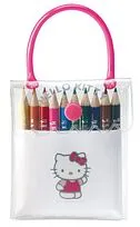 Набор из 10 цветных карандашей в футляре из ПВХ от Hello Kitty, разноцветный