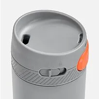 Термостакан X1 с цветной кнопкой, серый с оранжевым