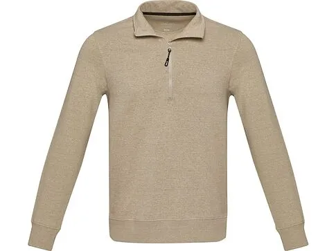 Tin унисекс-свитер с молнией на четверть из переработанных материалов Aware™ - Oatmeal