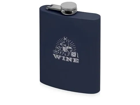 Фляжка 240 мл Remarque soft touch, 304 сталь, синий (Р)