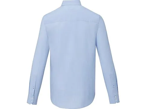 Cuprite Мужская рубашка с длинным рукавом, изготовленная из натуральных материалов, которые отвечают стандарту GOTS - Светло-синий