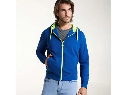 Толстовка на молнии Fuji, королевский синий/неоновый желтый