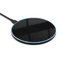 Беспроводное зарядное устройство Gravy с подсветкой и гравировкой 15W, черный