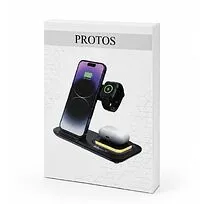 Беспроводное мультизарядное устройство Protos 15W, черный