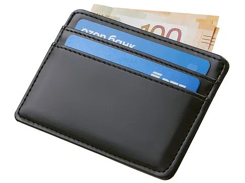 Картхолдер для двух карт и наличных денег с зажимом Crave, черный