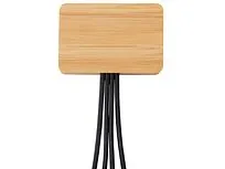 Кабель 3-в-1 с подсветкой лого Reedia S6, бамбук, черный