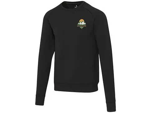 Yukon унисекс интерлок спортивный свитер с круглым вырезом - Сплошной черный