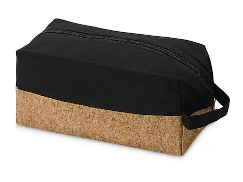 Несессер Corky хлопковый с пробковой вставкой, черный