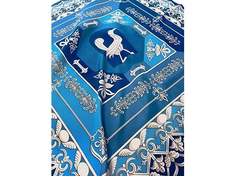 Платок Птица дивная, синий