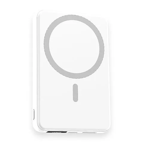 Магнитный внешний аккумулятор Quantum с беспроводной зарядкой (15W), 10000 Mah, белый