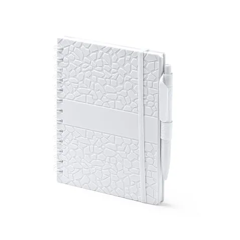 Блокнот А5 DURAN в твёрдом переплёте с ручкой, белый