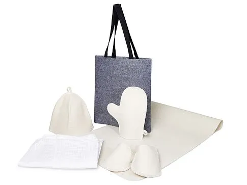 Банный набор с килтом Healing, мужской, белый