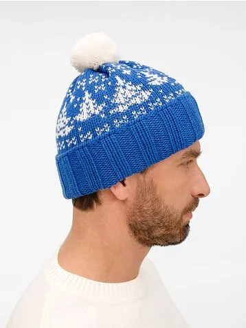 Шапка Holidale, синяя с молочным