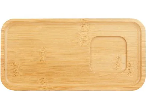 Чайная пара с бамбуковым блюдцем Deny, белый