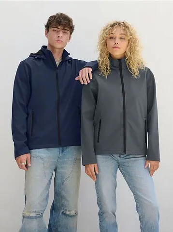 Куртка софтшелл с капюшоном мужская Race Men, темно-синяя