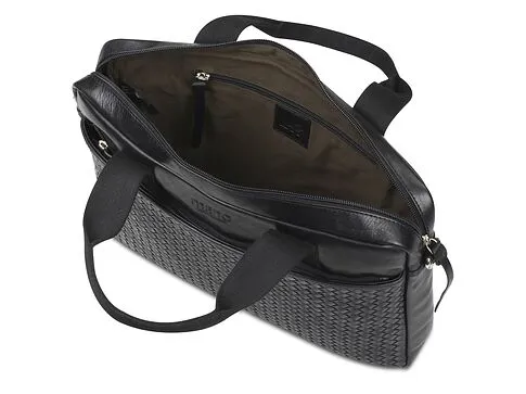 Сумка Mano Don Luca, натуральная кожа в черном цвете, 37 х 27 х 6 см