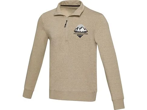 Tin унисекс-свитер с молнией на четверть из переработанных материалов Aware™ - Oatmeal