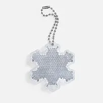 Пешеходный светоотражатель с цепочкой «Снежинка», белый