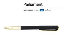 Ручка пластиковая шариковая Parliament, 0,7 мм, синие чернила, черный/золотистый