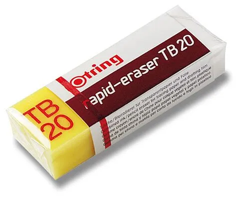 Комбинированный ластик Rotring TB20 Rapid, для чернил и карандаша на бумаге и пленке, S0194611