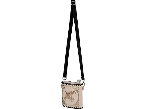 Фляга 503(белая кожа) , 0,5 л